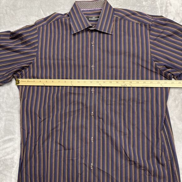 Bugatchi Uomo Men’s XL Multicolor Striped Dress Shirt Long Sleeve 100% Cotton - Picture 5 of 9
